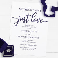 Nothing Fancy Just Love Casual Wedding Navy Blue