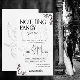 Invitación Nothing Fancy Just Love Minimalist Casual Wedding 