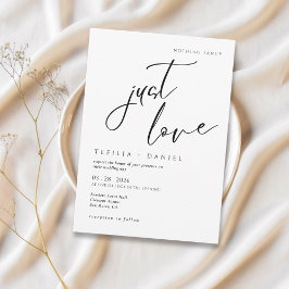 Invitación Nothing Fancy Just Love Minimalist Elegant wedding