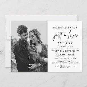 Invitación Nothing Fancy Just Love Minimalist Elopement Photo