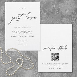 Invitación Nothing Fancy Just Love Minimalist Wedding
