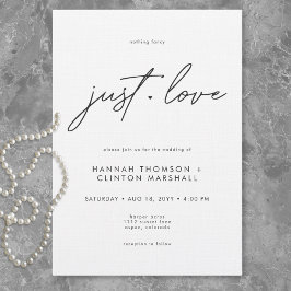 Invitación Nothing Fancy Just Love Minimalist Wedding