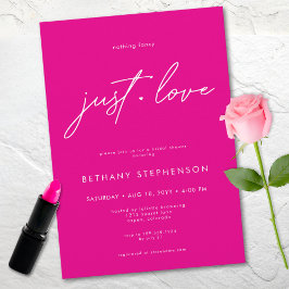 Invitación Nothing Fancy Just Love Pink Minimal Bridal Shower