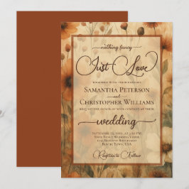 Invitación Nothing Fancy Just Love Sienna Boho Floral Wedding