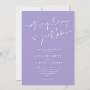 Invitación Nothing Fancy Just Love Violet Boda