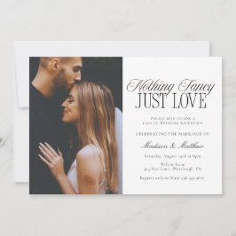 Invitación Nothing Fancy Just Love Wedding Invitation