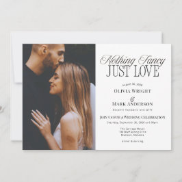 Invitación Nothing Fancy Just Love Wedding Reception