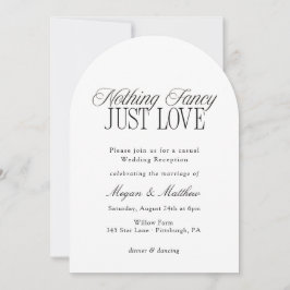 Invitación Nothing Fancy Just Love Wedding Reception