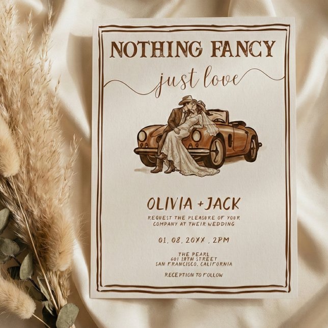 Invitación Nothing Fancy Just Love Western Country Wedding (Subido por el creador)