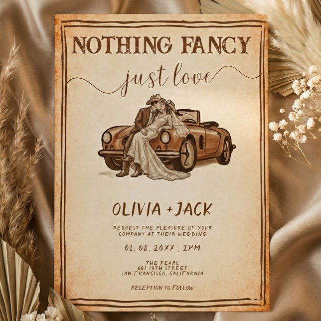 Invitación Nothing Fancy Just Love Western Rustic Wedding   (Subido por el creador)