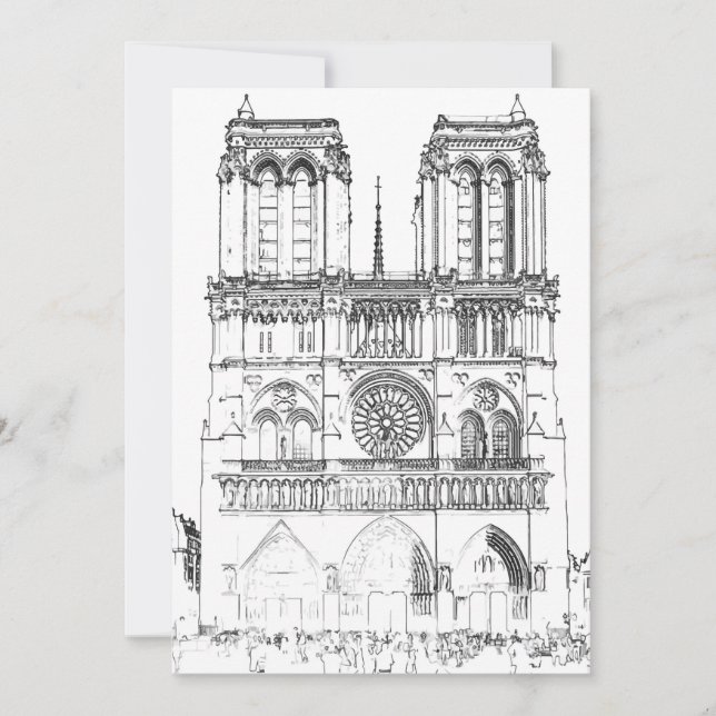 Invitación Notre Dame de París - París, Francia (Anverso)