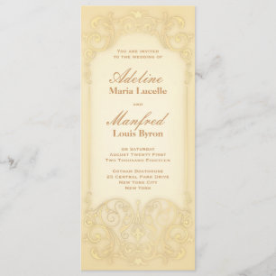 Invitación Nouveau Victorian: Boda de la Alegría de Oro Pálid