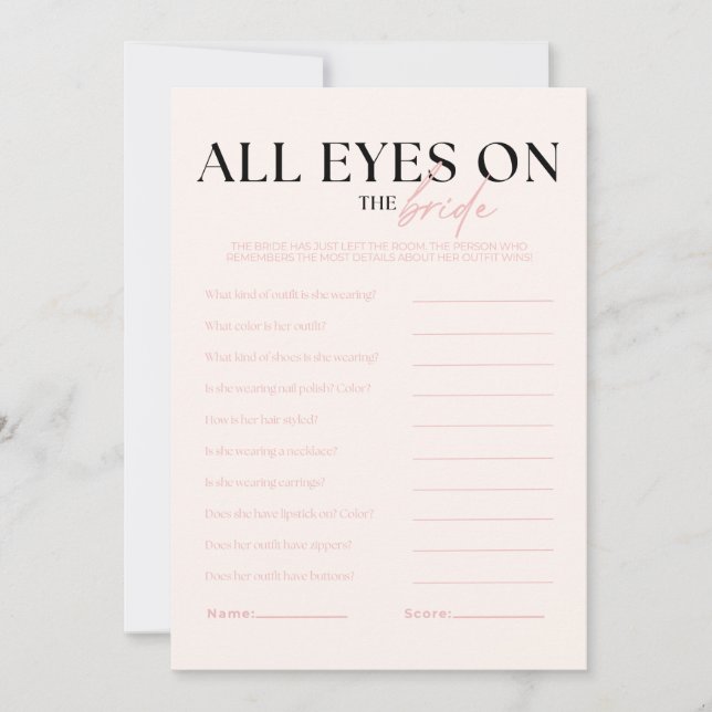 Invitación Nova Bridal Shower All Eyes In The Bride Game (Anverso)