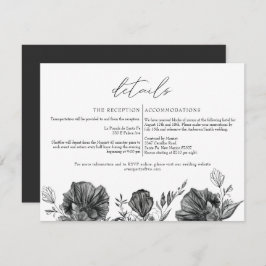 Invitación NOVA Elegante Boda gótico floral negro