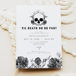 Invitación NOVA Til Death Cráneo gótico Ducha Negra Bridal