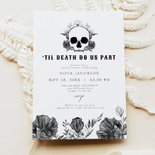 Invitación NOVA Til Death Cráneo gótico Ducha Negra Bridal