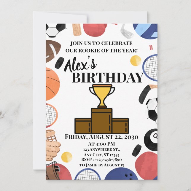 Invitación Novato del Año (Anverso)
