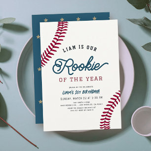 Invitación Novato del Año Béisbol 1er Cumpleaños
