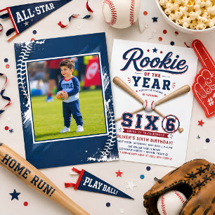 Invitación Novato del Año Béisbol 6º Cumpleaños