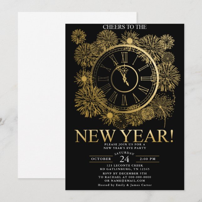 Invitación Nove años de fuegos artificiales (Anverso / Reverso)