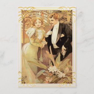 Invitación Noveau novia y novio