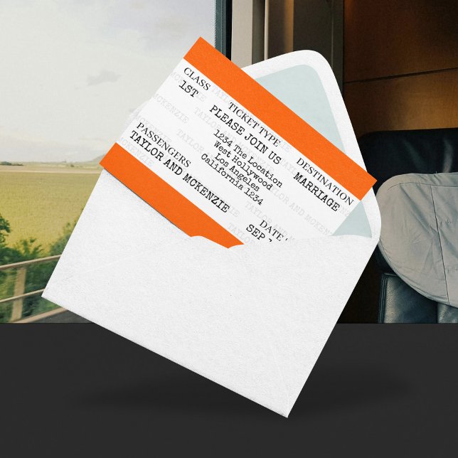 Invitación Novedad Boda británico de trenes personalizado (Novelty Personalized British Train Wedding Invitations from Ricaso. Perfect for rail fans. )