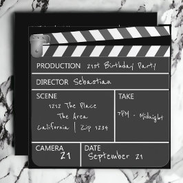 Invitación Novedad Personalizado personalizada Cine Clapperbo