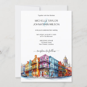Invitación Novedosa Boda de destino Nueva Orleans