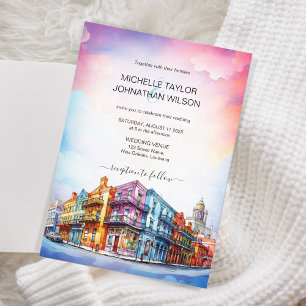 Invitación Novedosa Boda de destino Nueva Orleans
