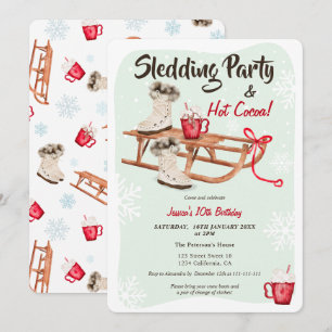 Invitación Novedosa nieve de invierno moderno cumpleaños de c