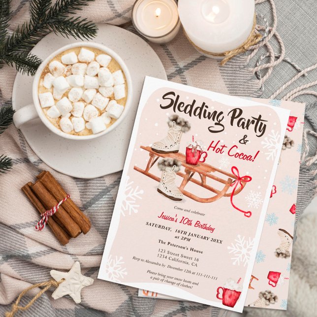 Invitación Novedosa nieve de invierno moderno cumpleaños de c (Subido por el creador)