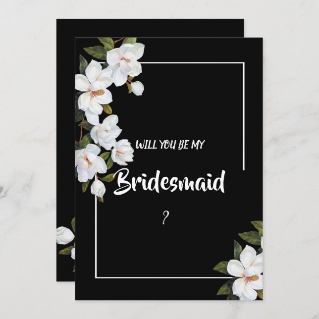 Invitación Novedosa rosa blanca (Anverso / Reverso)