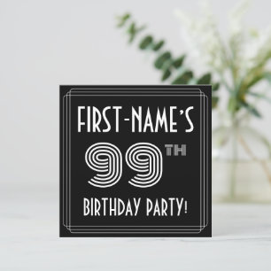 Invitación Novena fiesta de cumpleaños: Art Deco Style con no
