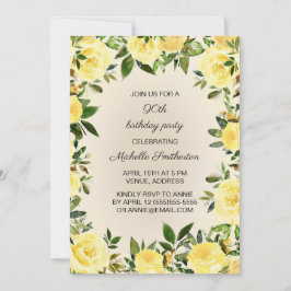 Invitación Novena fiesta de cumpleaños de una mujer floral am