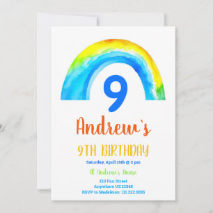 Invitación Noveno cumpleaños de Rainbow Boys