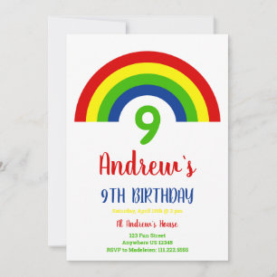 Invitación Noveno cumpleaños de Rainbow Boys