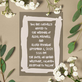 Invitación Noventa beige sobre marrón