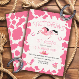 Invitación Novia 1.ᵉʳ Rodeo Patrón Vaca Fiesta de Cumpleaños