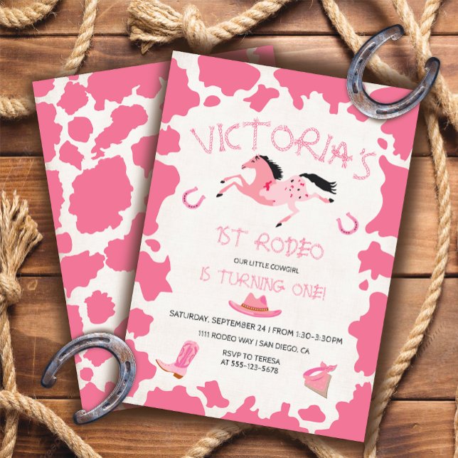 Invitación Novia 1.ᵉʳ Rodeo Patrón Vaca Fiesta de Cumpleaños (Subido por el creador)