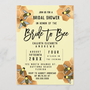 Invitación Novia a bebe cita ducha de novia de honeycomb de o