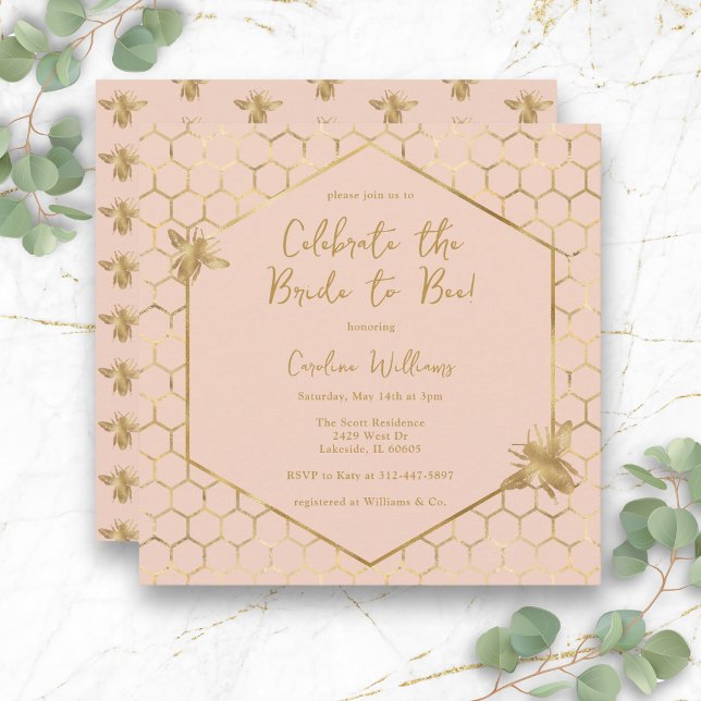 Invitación Novia a bebe elegante ducha de novias Rubor rosada (Subido por el creador)