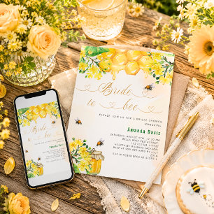 Invitación Novia a bebe floral amarillo panal de miel ducha d