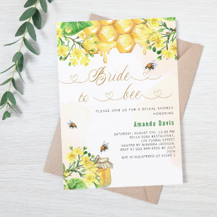 Invitación Novia a bebe floral amarillo panal de miel ducha d