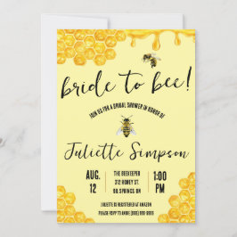 Invitación ¡Novia a Bee! Abeja de miel, miel, ducha de novia