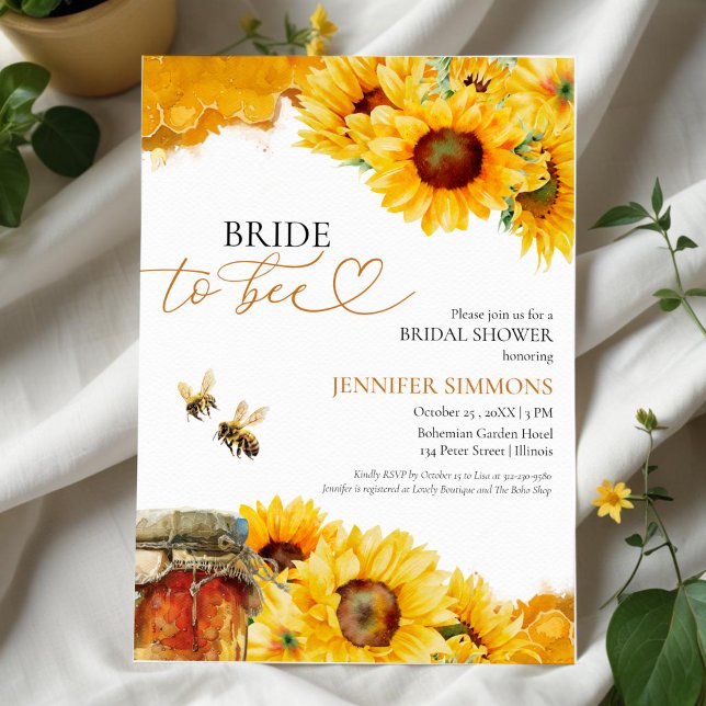 Invitación Novia a Bee | Ducha de novia floral de girasol (Subido por el creador)
