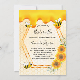 Invitación Novia a Bee dulce miel gotea en la ducha de novia