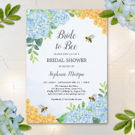 Invitación Novia A Bee Honeycomb Hydrangea Bridal Shower