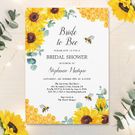 Invitación Novia A Bee Honeycomb Sunflower Bridal Shower