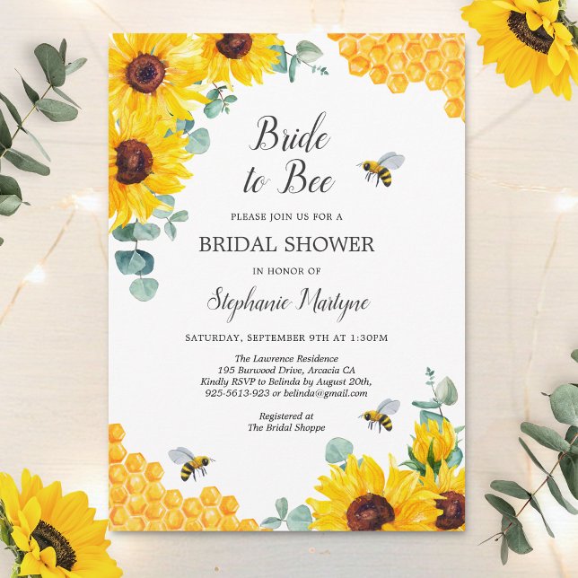 Invitación Novia A Bee Honeycomb Sunflower Bridal Shower (Subido por el creador)