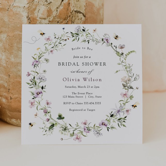 Invitación Novia a Bee Lavender Flor Silvestre Ducha Bridal I (Subido por el creador)